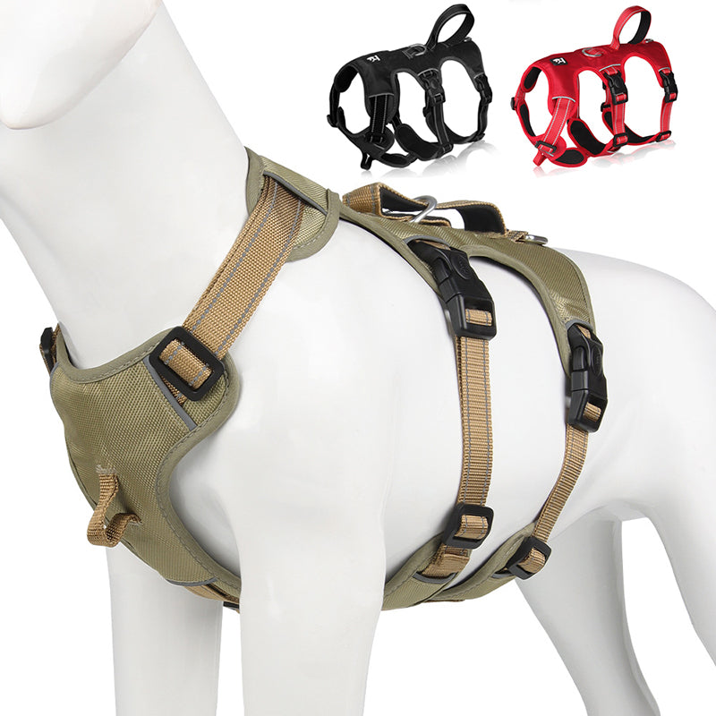 Reflective Anti-Pull Dog Harness - GripGuard-Khaki-S-Nora Luxe