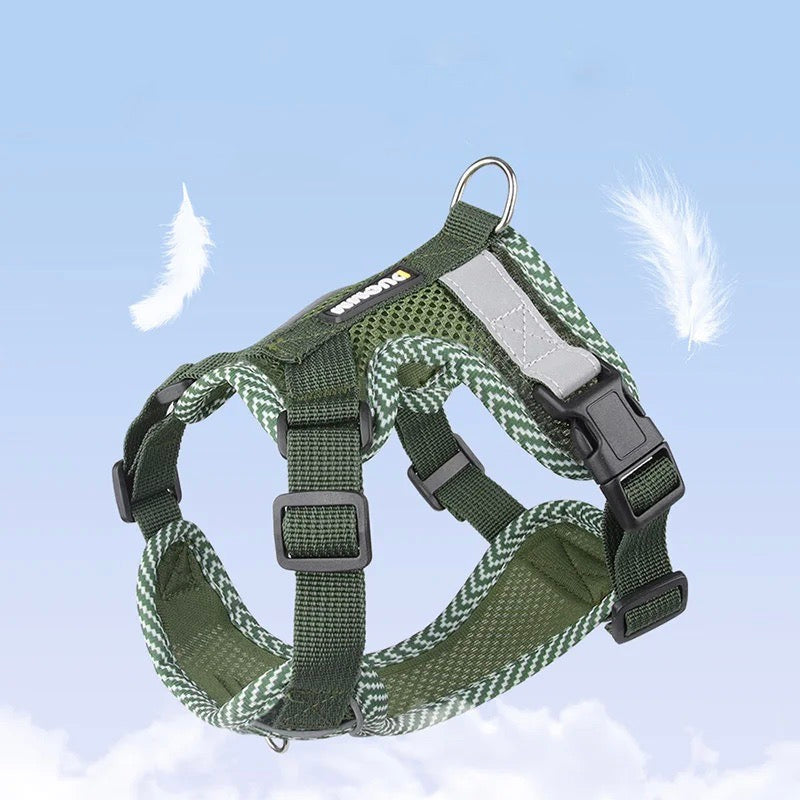Reflective Harness and Leash Set for Small Dogs - AirFlex-Heavenly Blue-S-Nora Luxe