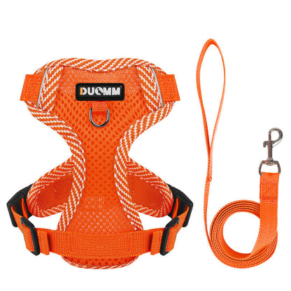 Reflective Harness and Leash Set for Small Dogs - AirFlex-Orange-S-Nora Luxe