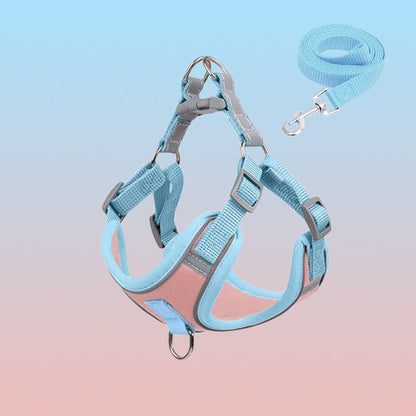 Reflective Puppy Harness - BrightPaw-Pink Set-S(5.51-8.82 lbs)-Nora Luxe