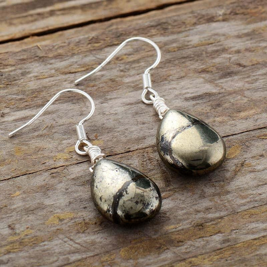 Shiny Stone Pendant Earrings - Pexav