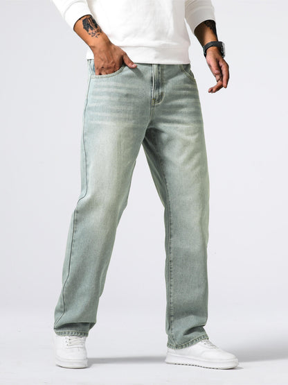 Relaxed Fit Regular Men's Jeans - Lucas-Royal Blue-30-Nora Luxe