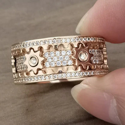 Relaxing Spinner - Spinfinity-Rose gold-17.4mm = 0.685 inches-Nora Luxe