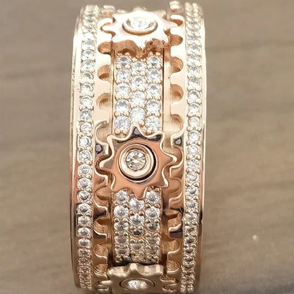 Relaxing Spinner - Spinfinity-Rose gold-17.4mm = 0.685 inches-Nora Luxe