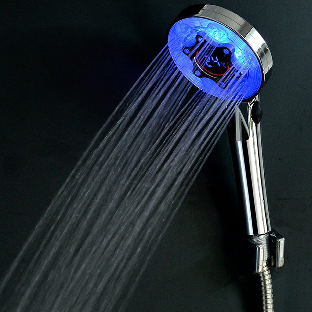 Colorful LED Water Shower Head with Digital Temp Display - Pexav