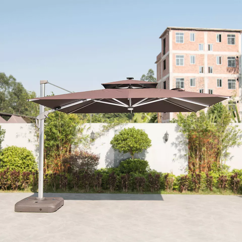 Waterproof LED Folding Garden Umbrella