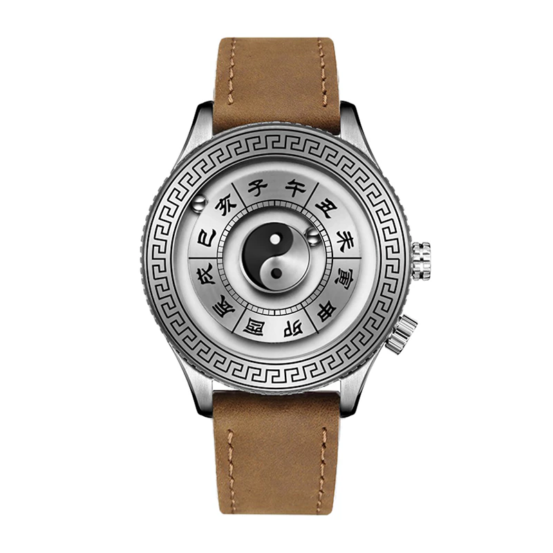 Unique Floating Balance Leather Watch