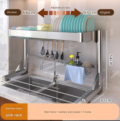 Kitchen Counter Top Dish Rack Storage Organizer