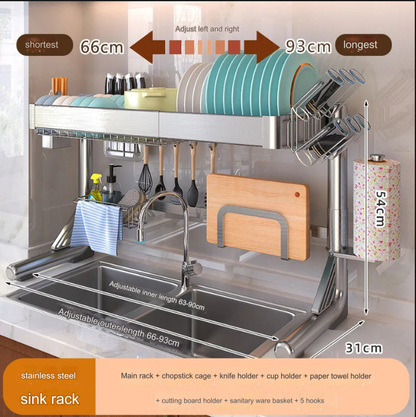Kitchen Counter Top Dish Rack Storage Organizer