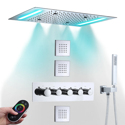 Luxury Rain Shower Head Massage System Kit