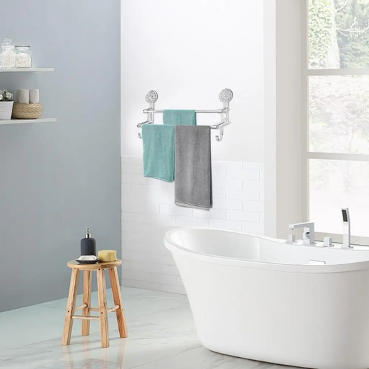 Sturdy Dual Rod Bathroom Towel Holder - Pexav