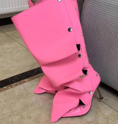 Tall Denim Jeans High Heeled Ankle Boots