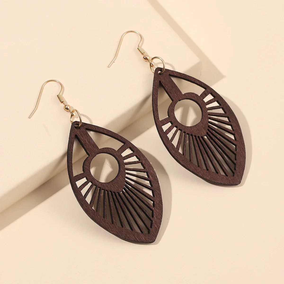 Retro Carved Wooden Earrings | Unique Handmade Jewellery-EVILEYE-Nora Luxe