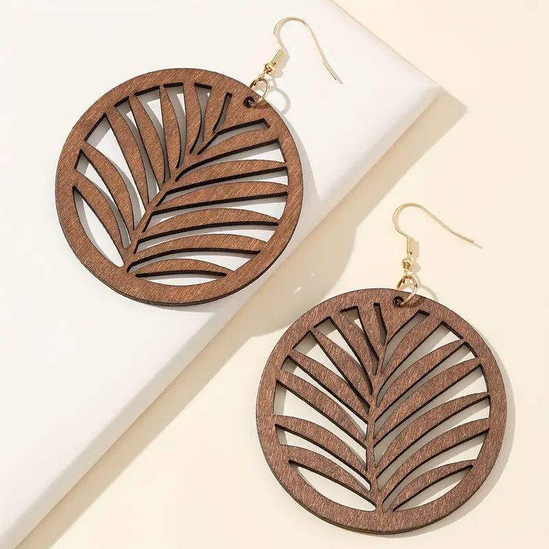 Vintage Handcrafted Wood Earrings - Pexav