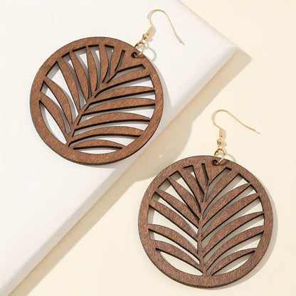 Vintage Handcrafted Wood Earrings - Pexav