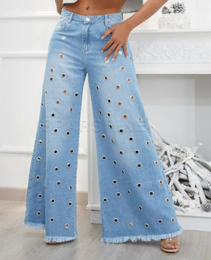Retro Comfort High-Rise Flared Jeans - Leona-S-Nora Luxe