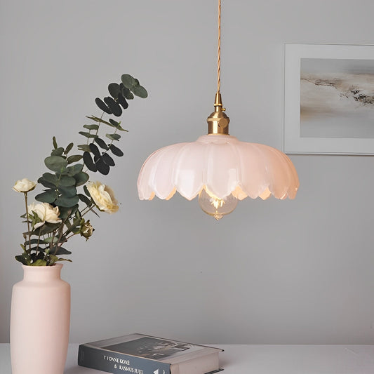 Vintage Floral Metal Pendant Light Fixture Hanging Ceiling Lamp - Pexav