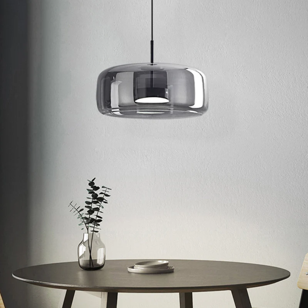 Retro LED Pendant Lamp - VintageGlow-Smoky Gray-13.77 in-Warm White-Nora Luxe