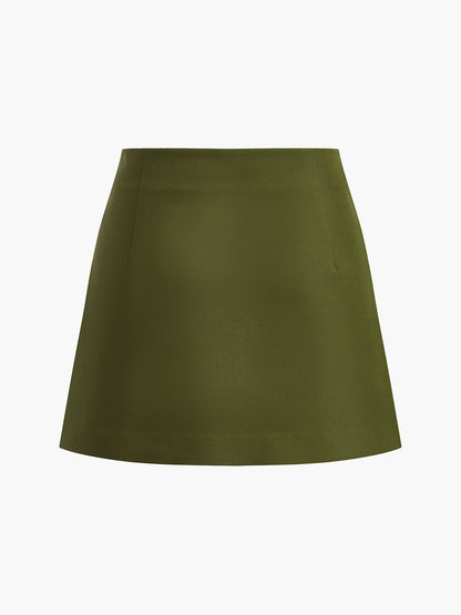 Classic High Waist Flared Mini Skirt