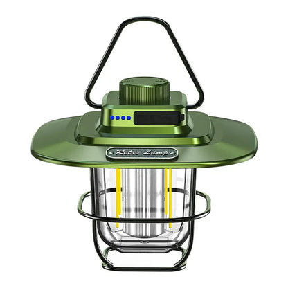 Retro Rechargeable LED Camping Lantern - NostalgiaGlow-Green-Nora Luxe