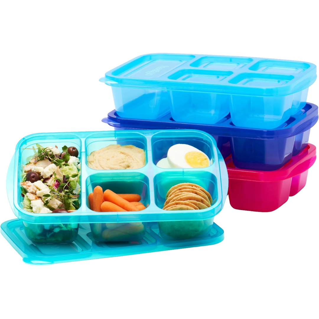 Reusable 5-compartment Food Storage Containers – 8-piece Set-Brightly colored-Nora Luxe