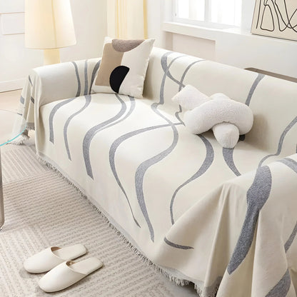 Soft Plush Reversible Sofa Slipcover - Pexav