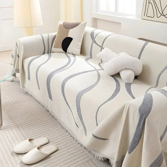 Soft Plush Reversible Sofa Slipcover - Pexav