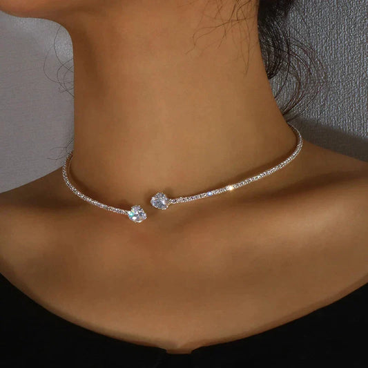 Sparkly Choker Necklace | Glamorous Fashion Jewelry - Pexav