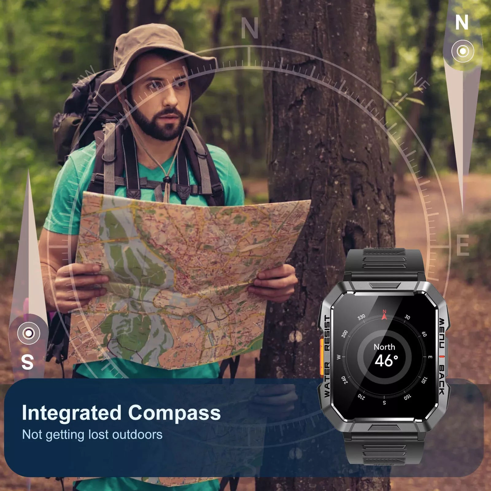 Robust Smartwatch for Adventurers - TrailMate-Nora Luxe