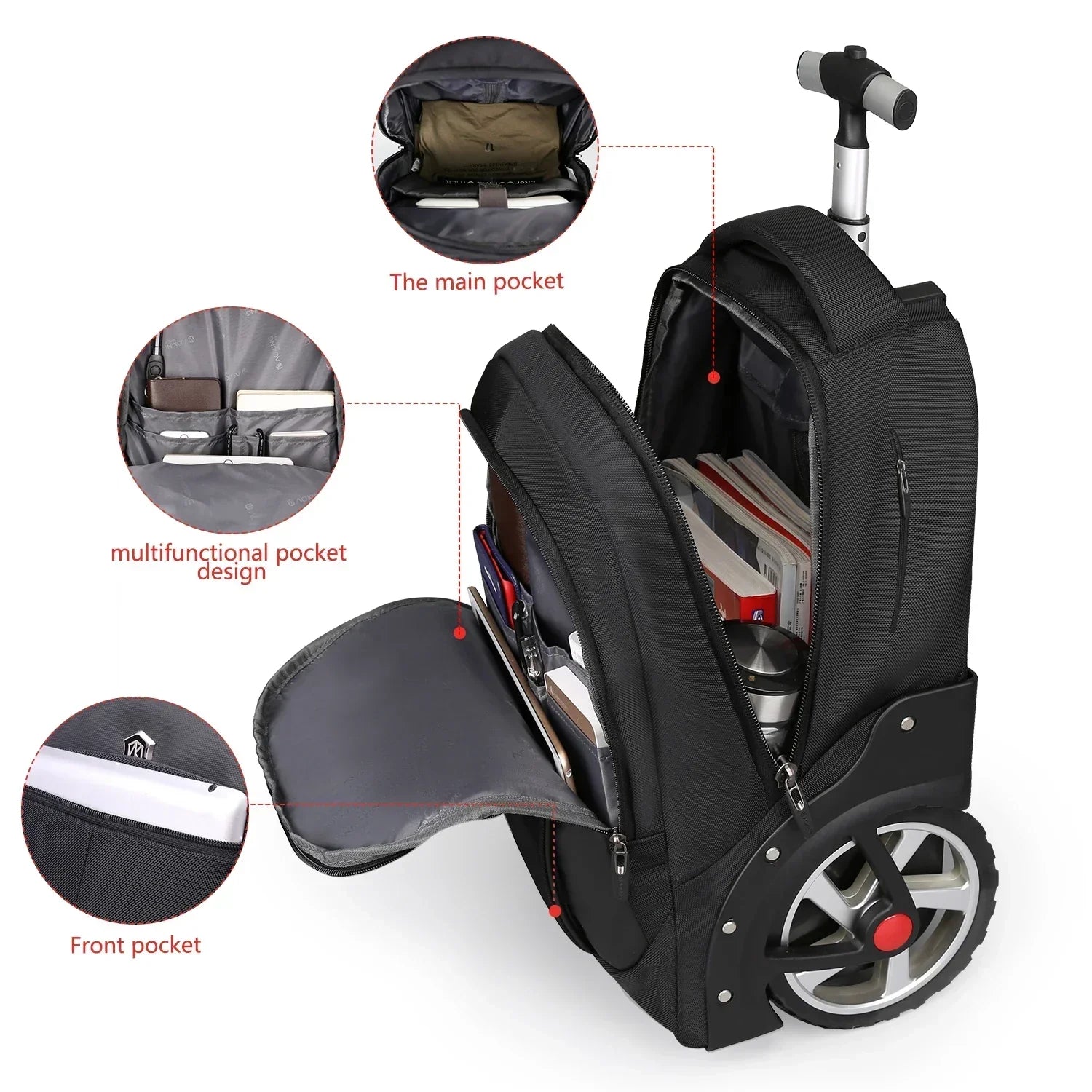 Rolling Laptop Backpack – Helsinki-S (30 L)-Nora Luxe
