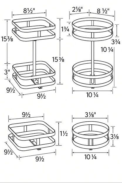Rotating Storage Rack - TwistRack 360°-Round-1 Layer-Nora Luxe