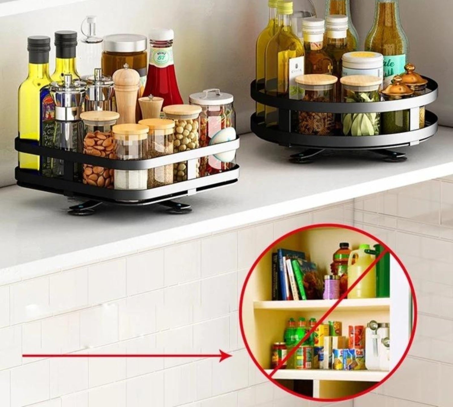 Rotating Storage Rack - TwistRack 360°-Round-1 Layer-Nora Luxe