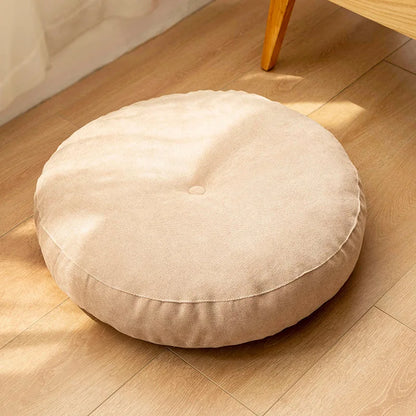 Round Meditation and Yoga Cushion - ZenCushion-Cream-16.54 in-Nora Luxe