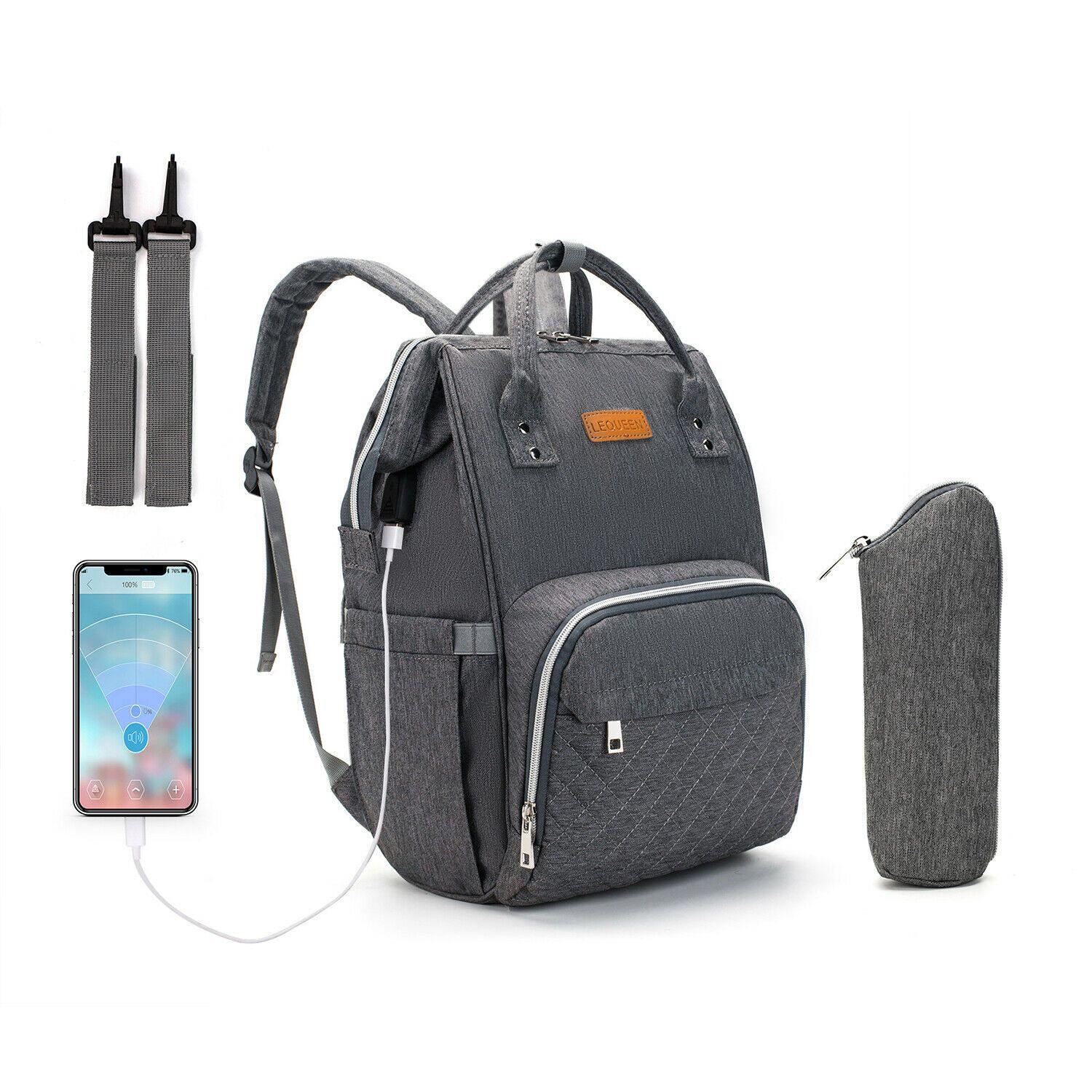 USB Baby Diaper Bag With Feeding Bottle Bag - Until Times Up