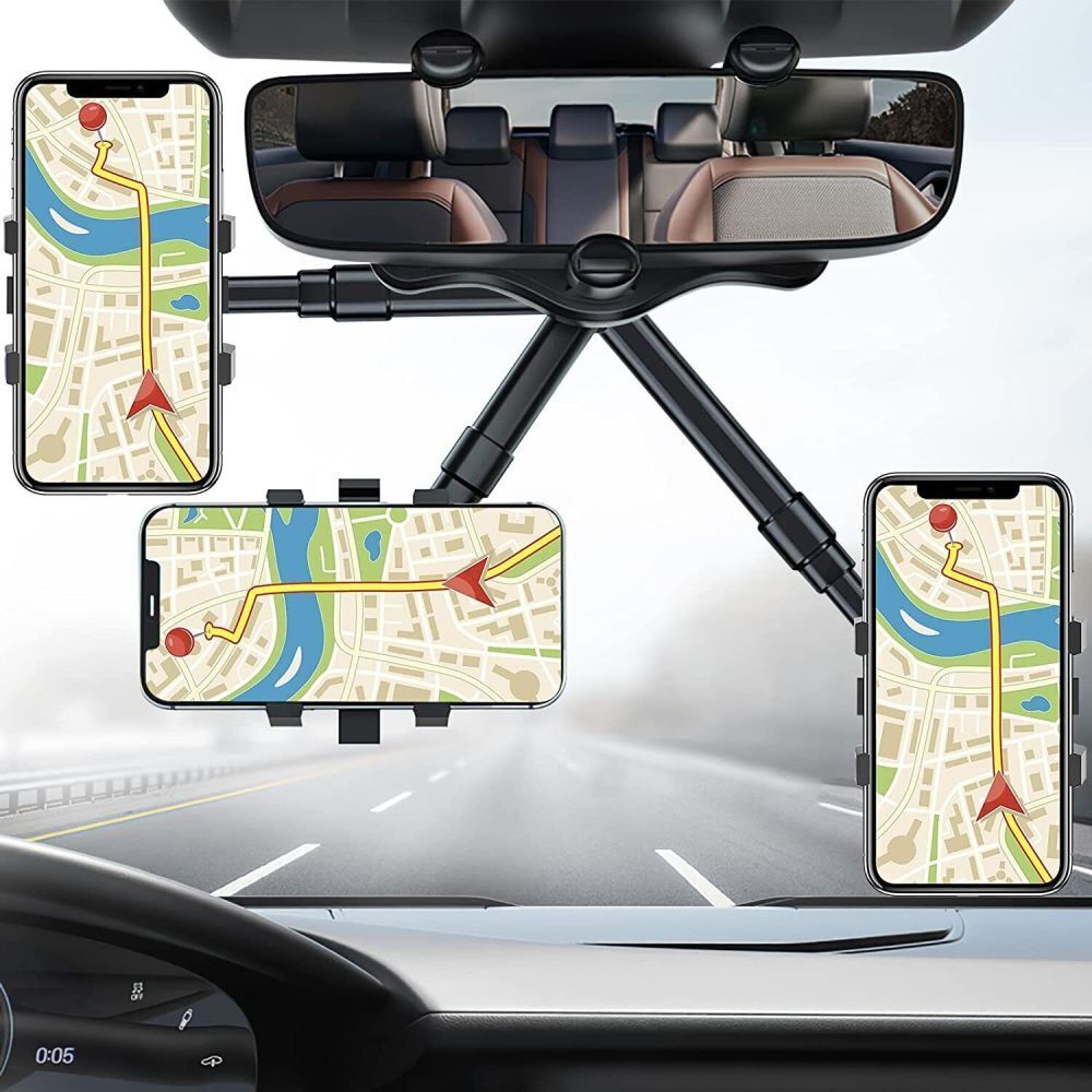 Adjustable Car Phone Mount Rear View Mirror Holder