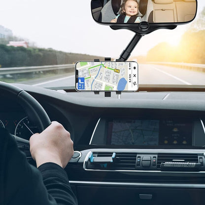 Adjustable Car Phone Mount Rear View Mirror Holder