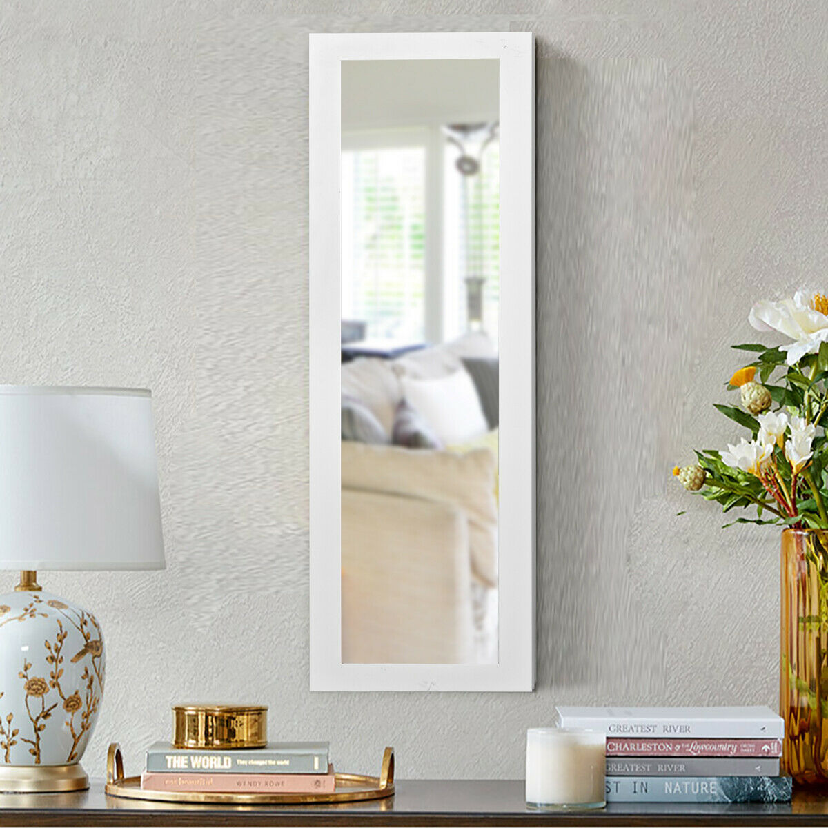 Stylish Hanging LED Jewelry Cabinet Mirror Organizer