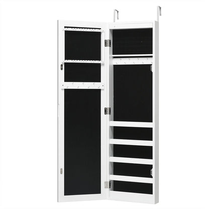 Stylish Hanging LED Jewelry Cabinet Mirror Organizer