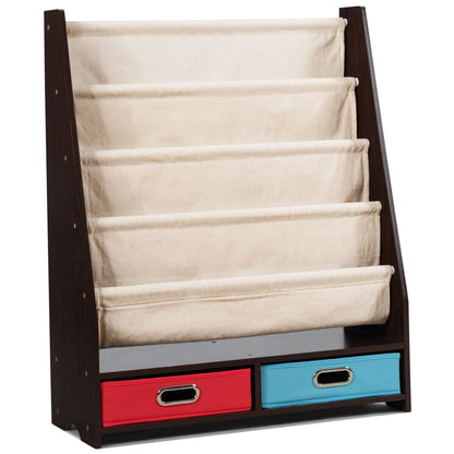Children's Sturdy Wooden Bookcase Storage Shelf