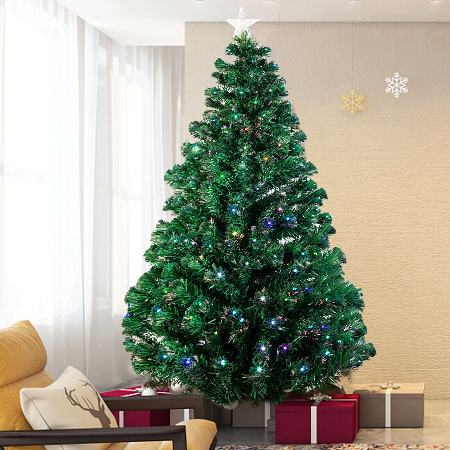 Tall Deluxe Pre-Lit Snowy Christmas Tree