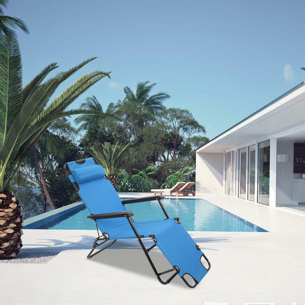 Sturdy Collapsible Outdoor Recliner Beach Chair