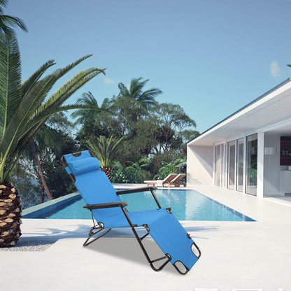 Sturdy Collapsible Outdoor Recliner Beach Chair