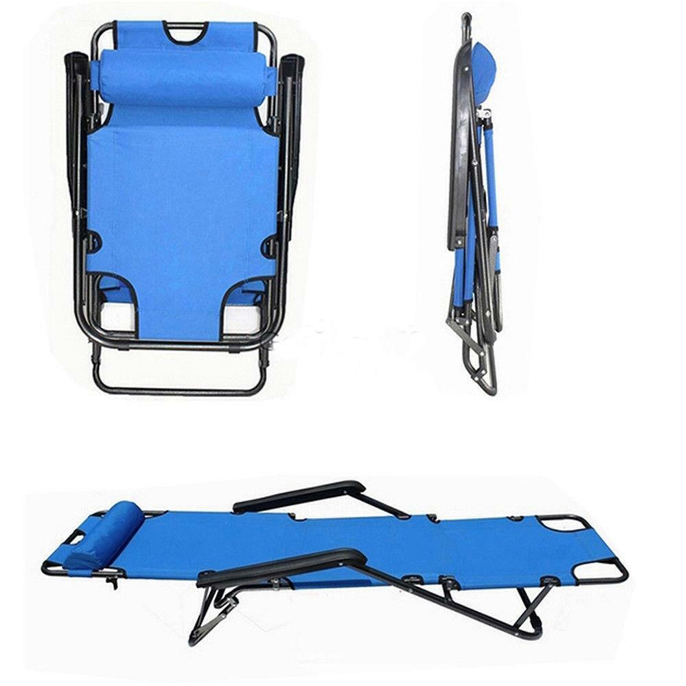 Sturdy Collapsible Outdoor Recliner Beach Chair