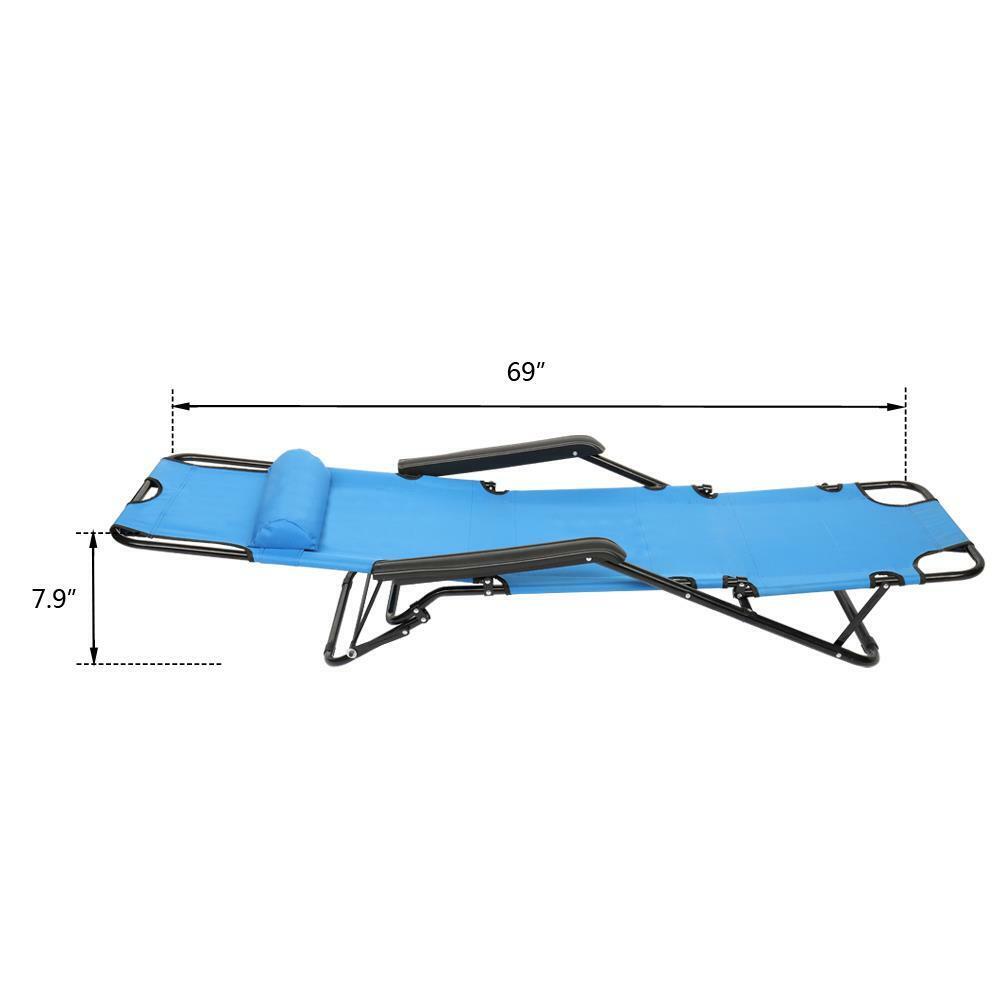 Sturdy Collapsible Outdoor Recliner Beach Chair