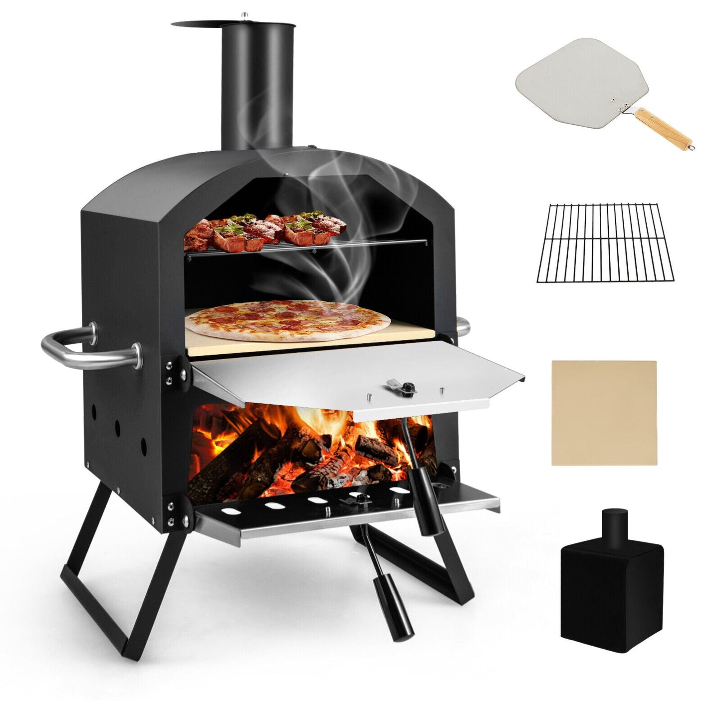 Big Wood Burning Outdoor Pizza Cooker for Backyard