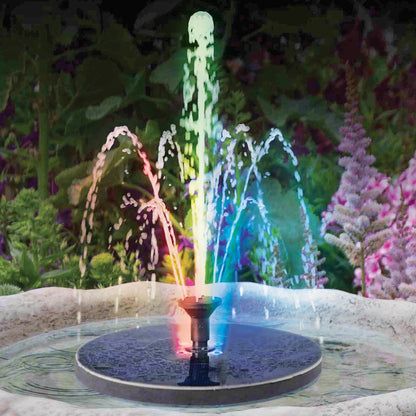 Colorful Solar Powered Floating Water Fountain Light