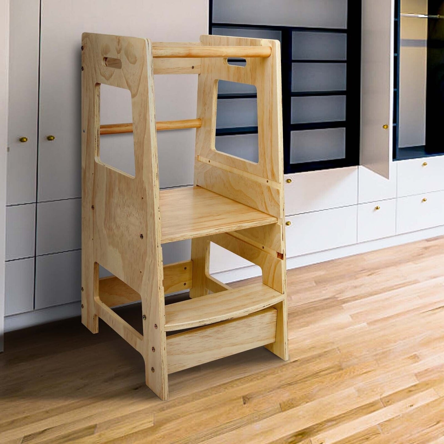 Kid's Kitchen Step Stool Helper Tower Ladder