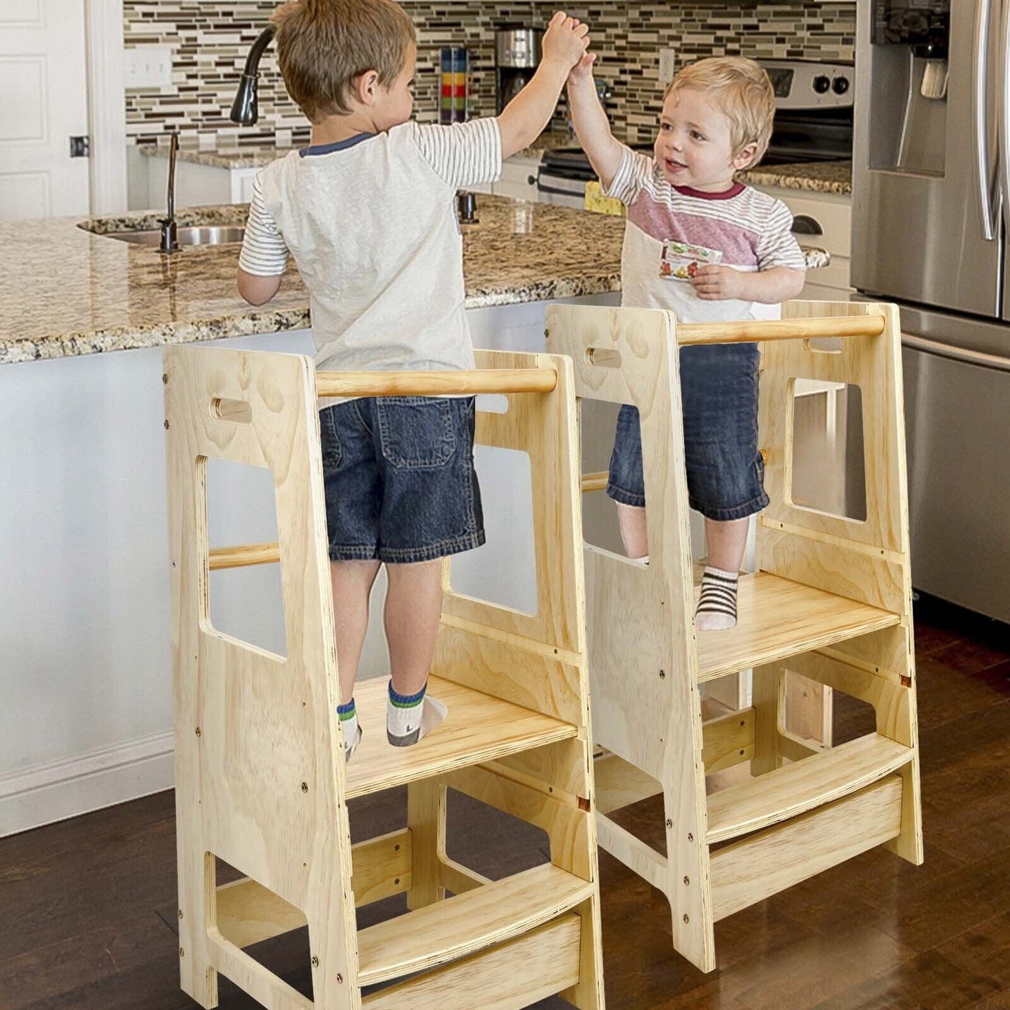 Kid's Kitchen Step Stool Helper Tower Ladder
