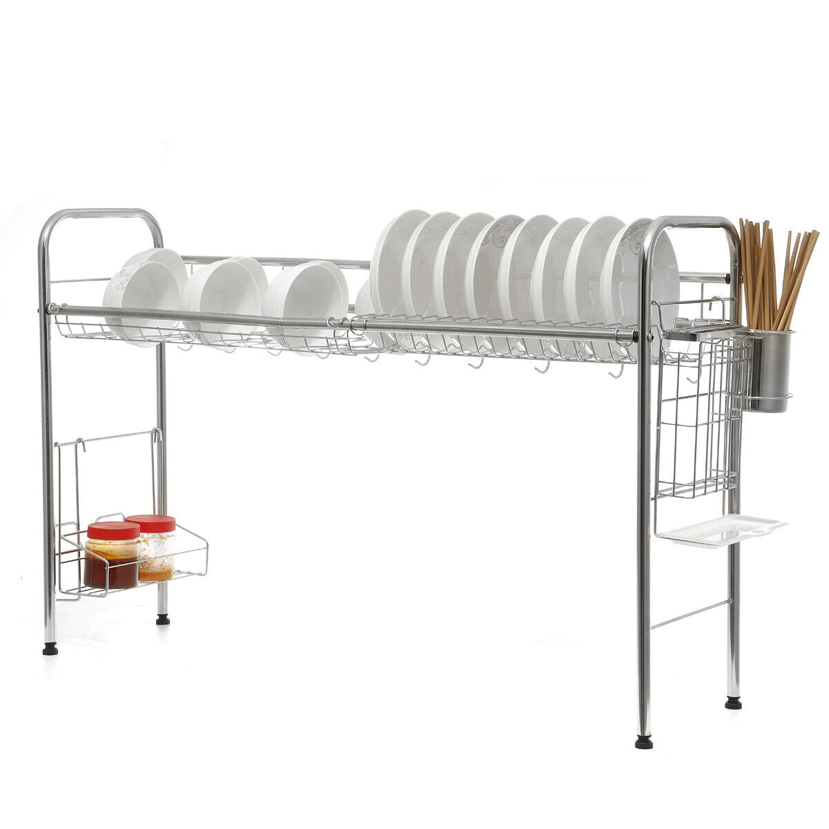 Space Saving Stainless Steel Kitchen Dish Rack Organizer