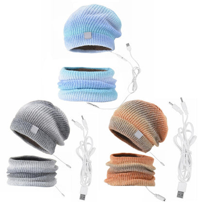 Warm Fleece USB Heated Hat and Scarf Set